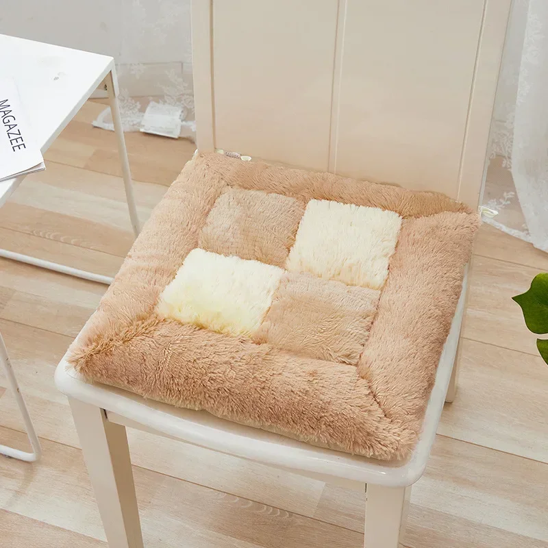 

Plush Seat Cushion Soft Fur Thicken Seat Hip Protective Living Room Chair Car Seat Stuffed Cushion