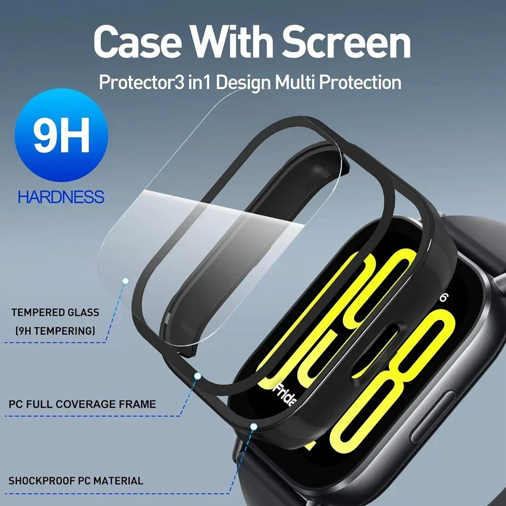 Durable Scratch-Proof Tempered Glass & PC Protective Watch Case Cover