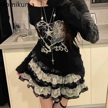 Y2k Skirt Women's Clothing 2025 Faldas Mujer De Moda Fashion Punk Jupe Patchwork Lace Sweet Saia High Waist A-line Mini Skirts 1