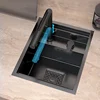 Hidden Bar Sink Stainless Steel Kitchen Sink Apartment Small Single Slot Touring Car Multi-functional Wash Basin With Cover Plat 1