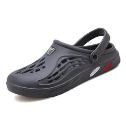 Men's Summer Clog Sandals - Lightweight Beach & Garden Slides with Comfort Fit - 47 (GRAY)