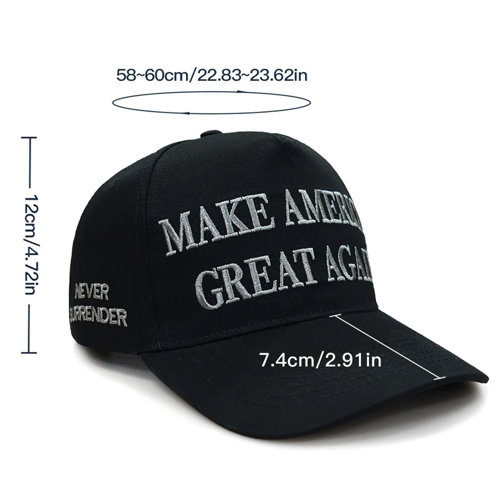 Baseball Cap Baseball Hats Baseball Caps Dark MAGA Hat Black MAGA Hat Trump Hats Never Surrender All Black 45/47th USA Embroidered Adjustable Musk's Baseball Cap
