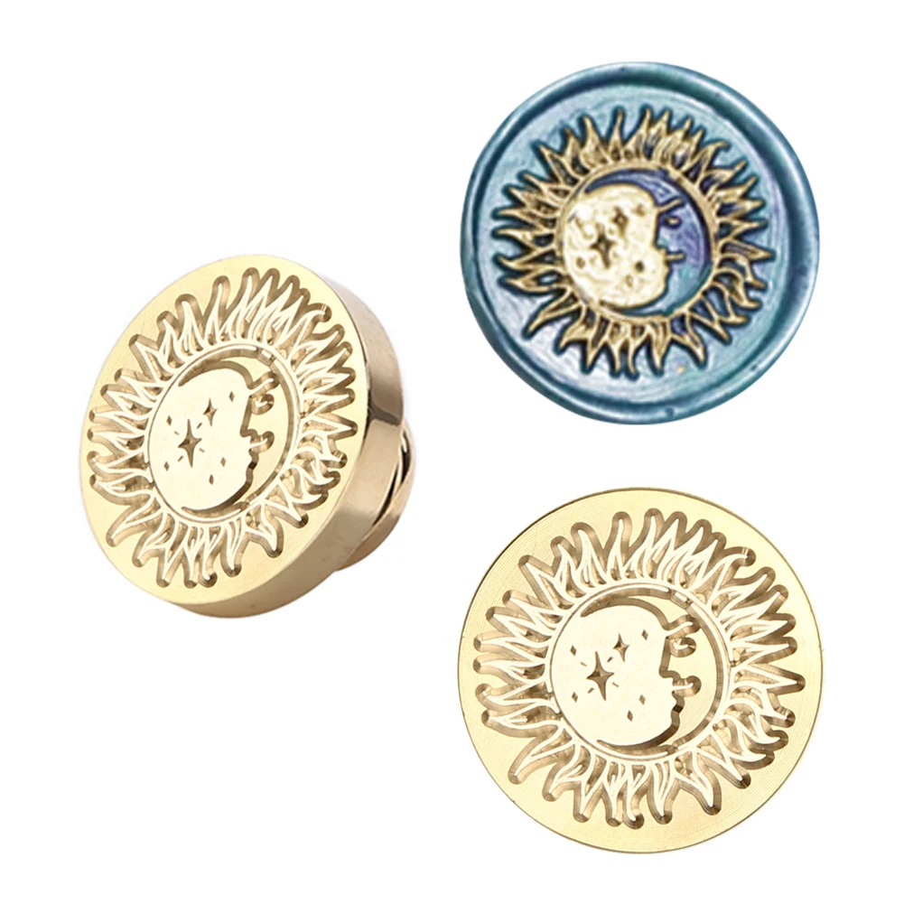 3D DIY Embossed Wax Seal Kit Vintage Round Sealing Head Replacement Removable for Christmas Gifts Wedding Birthday for Envelopes