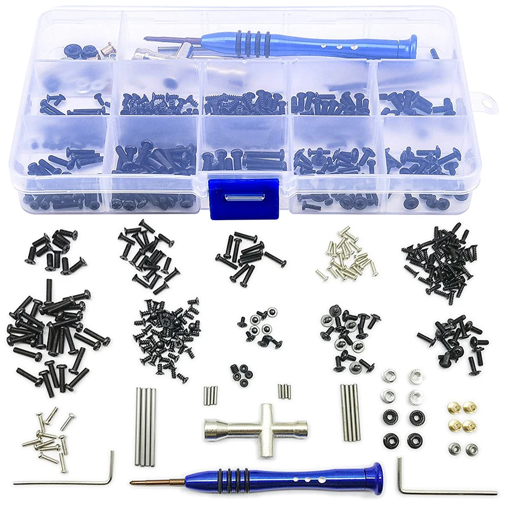 Kit Di Viti E Accessori Di Ricambio Per Auto RC FMS 1/18 E FCX24, 193 Pezzi. Include Viti M1.6 E M2, Dadi, Perni, O-Ring, Chiavi. Set Di Fissaggio Universale Per Riparazioni E Upgrade. - 3