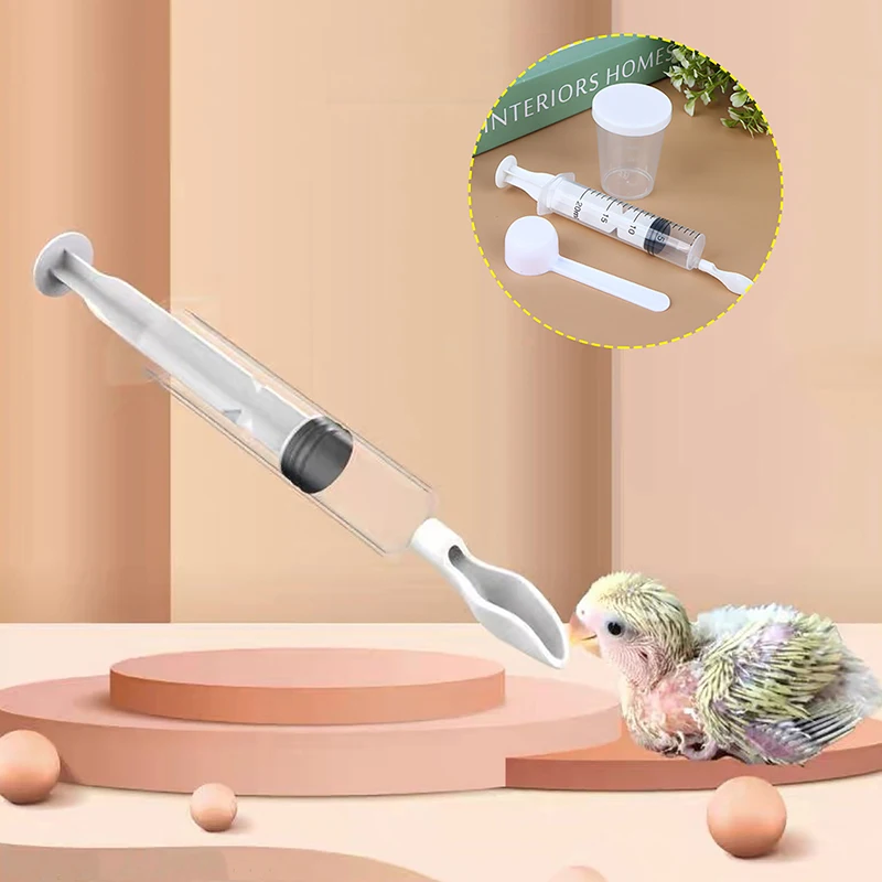 

4Pcs/set Parrot Feeder Spoon with Manual Syringe Baby Bird Water Milk Medicine Feeding Syringe Needle Pet Bird Supplies