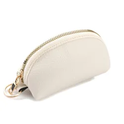 Women's PU Leather Coin & Key Holder - Cute Zipper Mini Wallet (K3267 - White)