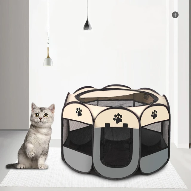 Pet Octagonal Crate Cat Crate Dog Crate Folding Maternity Crate Canine Crate Easy Operation Enclosure Outdoor Camping Pet Tent 1