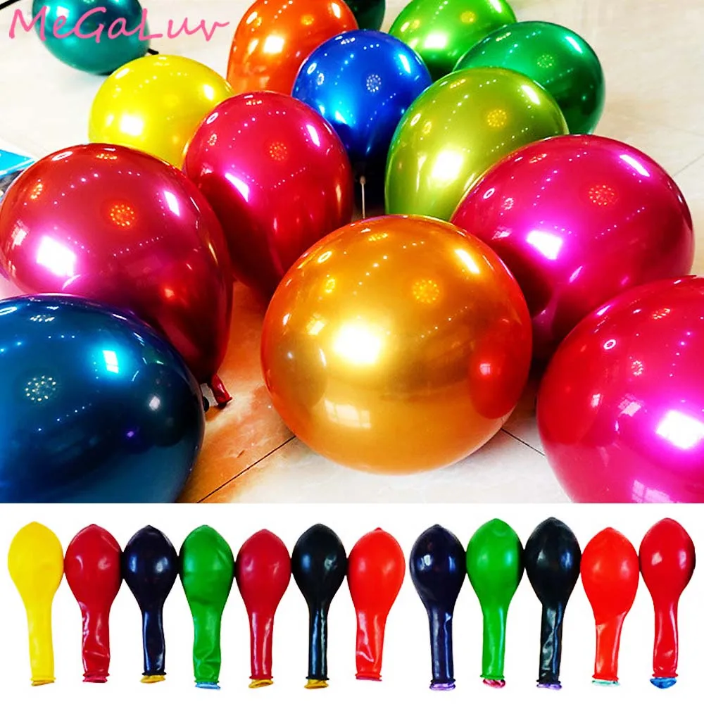 

10/20pcs Double Layer Balloons Glossy Metallic Latex Balloon Metal Chrome Baloon Helium Globos Birthday Party Wedding Decoration