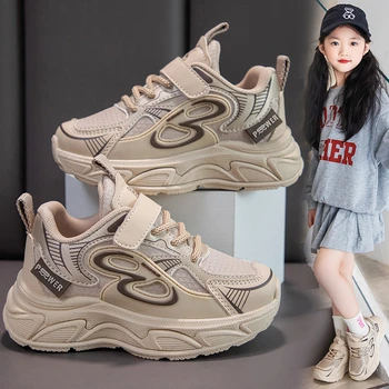 Kid Sneakers Sport Shoes for Boys Fashion Leather Children Breathable Mesh Comfort Shoes Casual Walking Outdoor Running Shoes