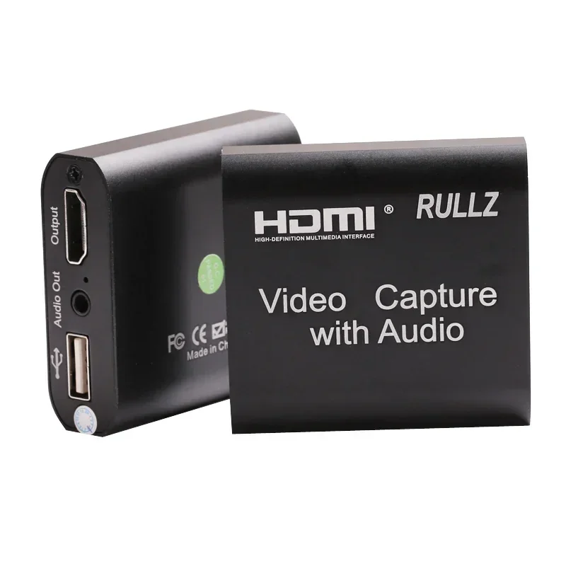 Rullz 4K 1080P HDMI To USB 2.0 3.0 Video Capture Card Loop Audio Out Mic IN Game Recording Box PC Live Streaming Broadcast Plate