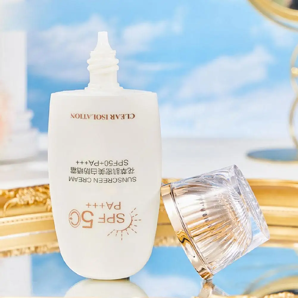 Whitening Essence Sunscreen SPF50+ Brightening UV Protection Face Cream Moisturizing Lightweight Non-Greasy