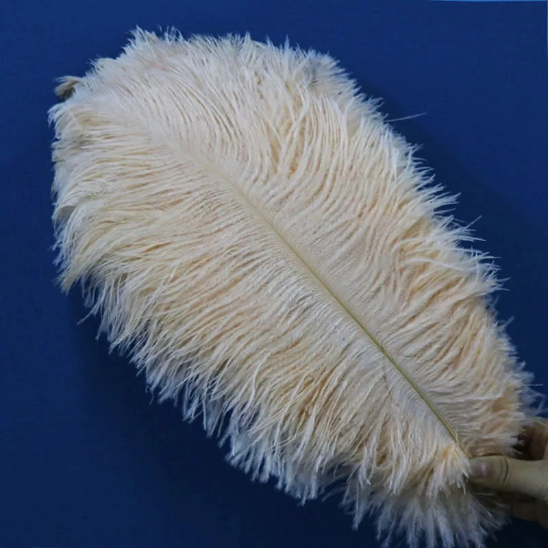 

100 Pcs 35-40CM Champagne Ostrich Feathers DIY Dream Catcher Decor Plume Crafts Hair Wedding Centerpiece Needlework Accessories