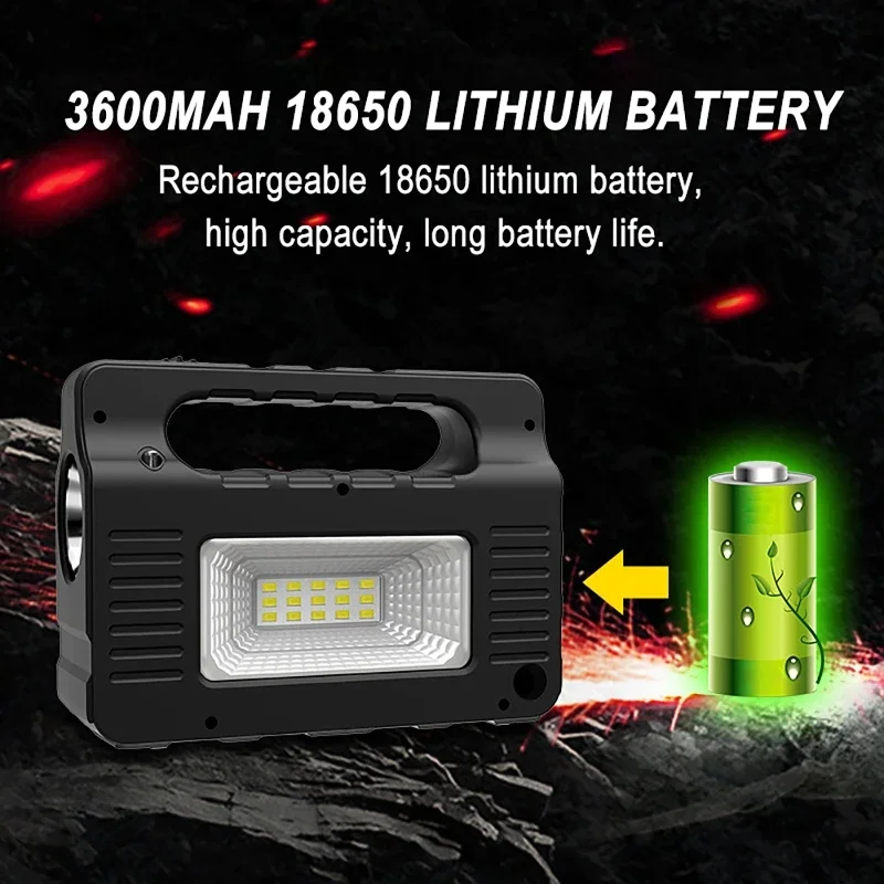 Outdoor Portable Flashlight Lamp with Solar Panel Solar Energy Systems+3pcs LED Bulbs Small System Energy Storage Power Supply