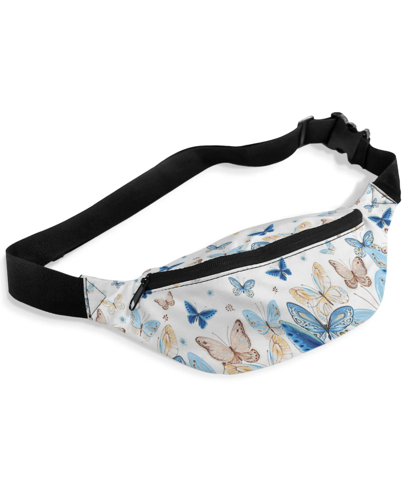 

Pastoral Butterfly Flower Gradient Waist Packs for Women Waterproof Outdoor Sports Waist Bag Unisex Crossbody Shoulder Bag