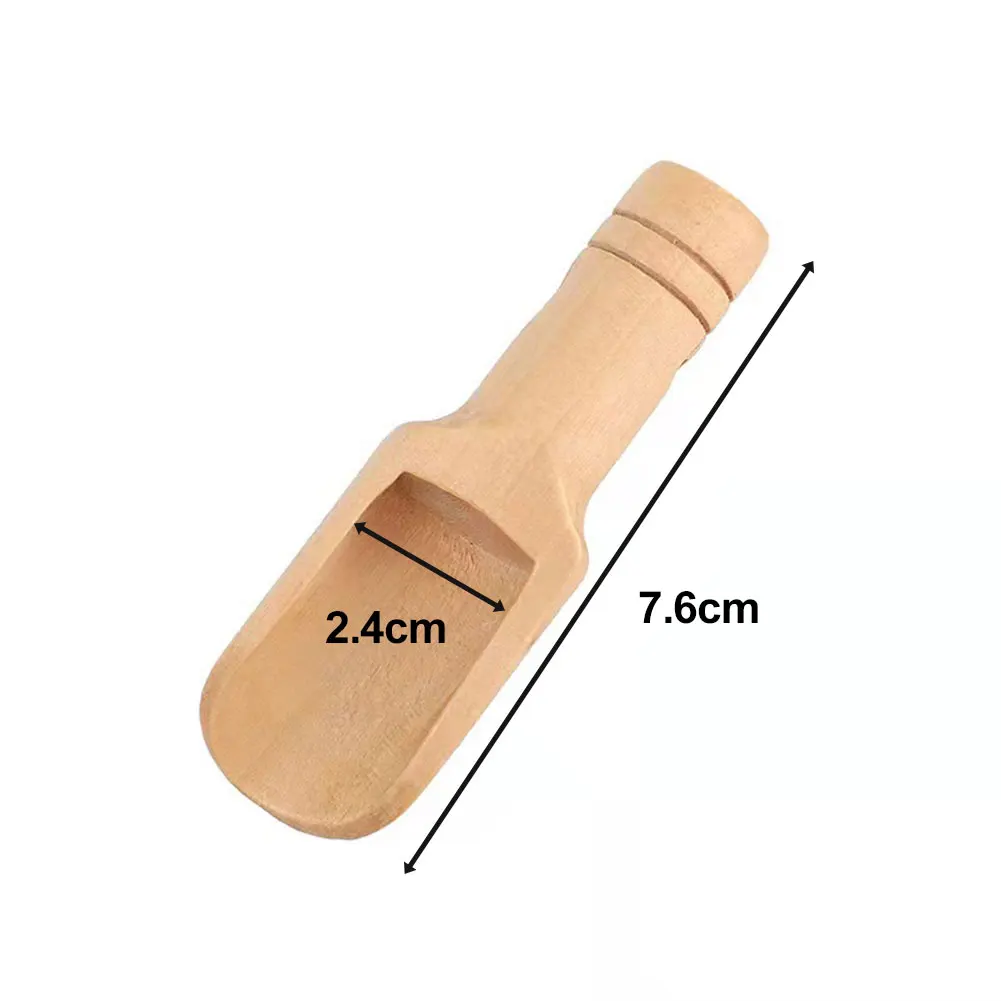 Wooden Spoon 10pcs Wooden Small Scoop Salt Sugar Coffee Teaspoon Shovel Milk Powder Scoops Kitchen Cooking Tool