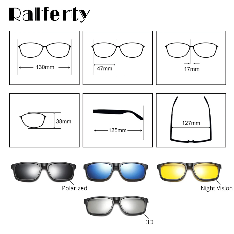 Student 5 In 1 Magnetic Sunglass Kids Child Clip On Glasses TR90 Optic Prescription Glasses Frames 3D Spectacle TR8006 Ralferty kids sunglasses kids glasses
