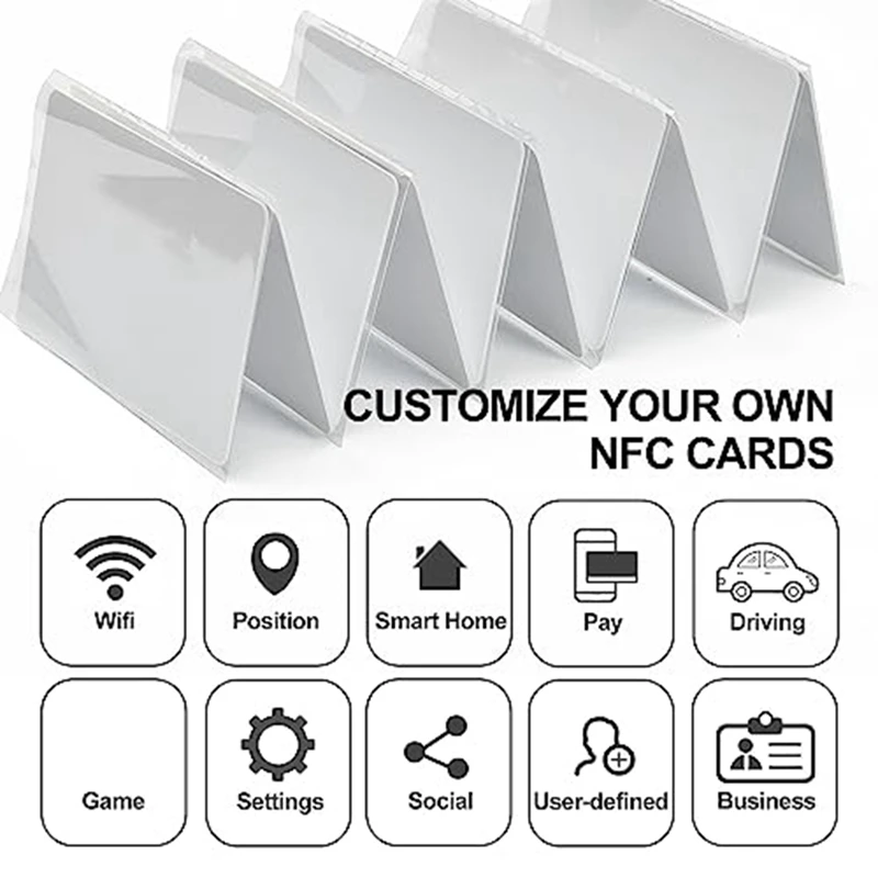 50/100 PCS NTAG215 NFC Cards Blank 215 NFC Cards 504 Bytes Memory For All NFC Enabled Device 4