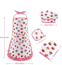 Kids' Pink Chef Baking Play Set - Pretend Play Kitchen Apron & Tools (4pcs pink)