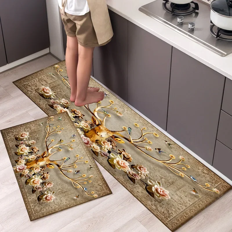 thumbnail image 1 of Alfombra de cocina duradera para la entrada del hogar, alfombrillas de cocina de alta gama para el suelo, impermeables, para el hogar, lavables, antideslizantes, alfombras grandes, 1 of 5