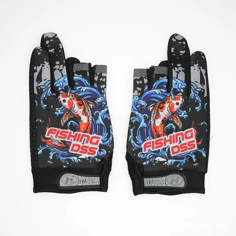 men Fishing Gloves Carp Three-Finger Summer Spring Sun Protection Fishing Accessories Non-slip Sports Breathable