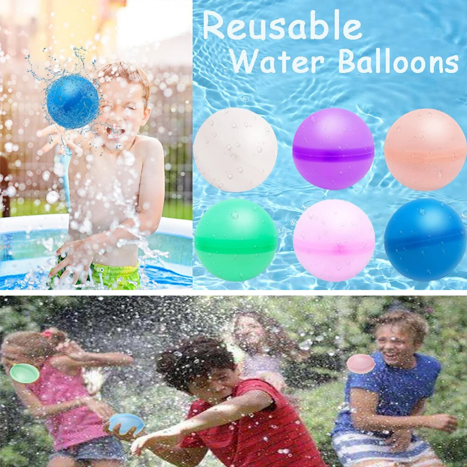 Reusable Water Balloons Toys Quick Fill Self Sealing Water Bomb for Summer Games Children's Adults Outdoor Activities Toy Gifts 2