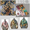 Luxury Brand 100% Twill Silk Scarf Square 130*130cm Scarf Scarves New Design Print Kerchief Women Neck Shawl Wraps Echarpe Hijab 3