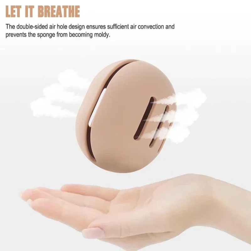 1PC Makeup Sponge Holder Eco-Friendly Silicone Multi-hole Beauty Sponge Storage Case Travel Protable Cosmetic Puff Holder Box 6