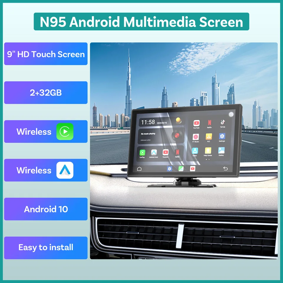 新品Ottocast Express 9インチ車載タッチスクリーン OTTOCAST Express 9 インチ CarPlay スクリーン Android 13 カーラジオ