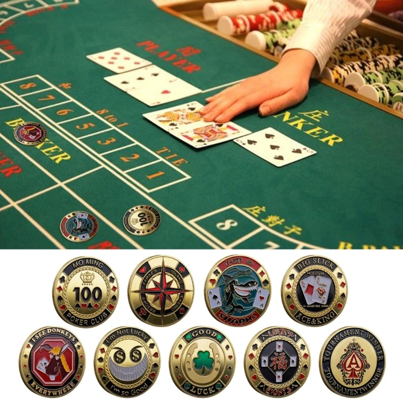 Chip Coins Metal Guard Coins Collectibles Souvenir Chip Casino Dealer Tokens Souvenir Collectible Gifts 54DE poker chips