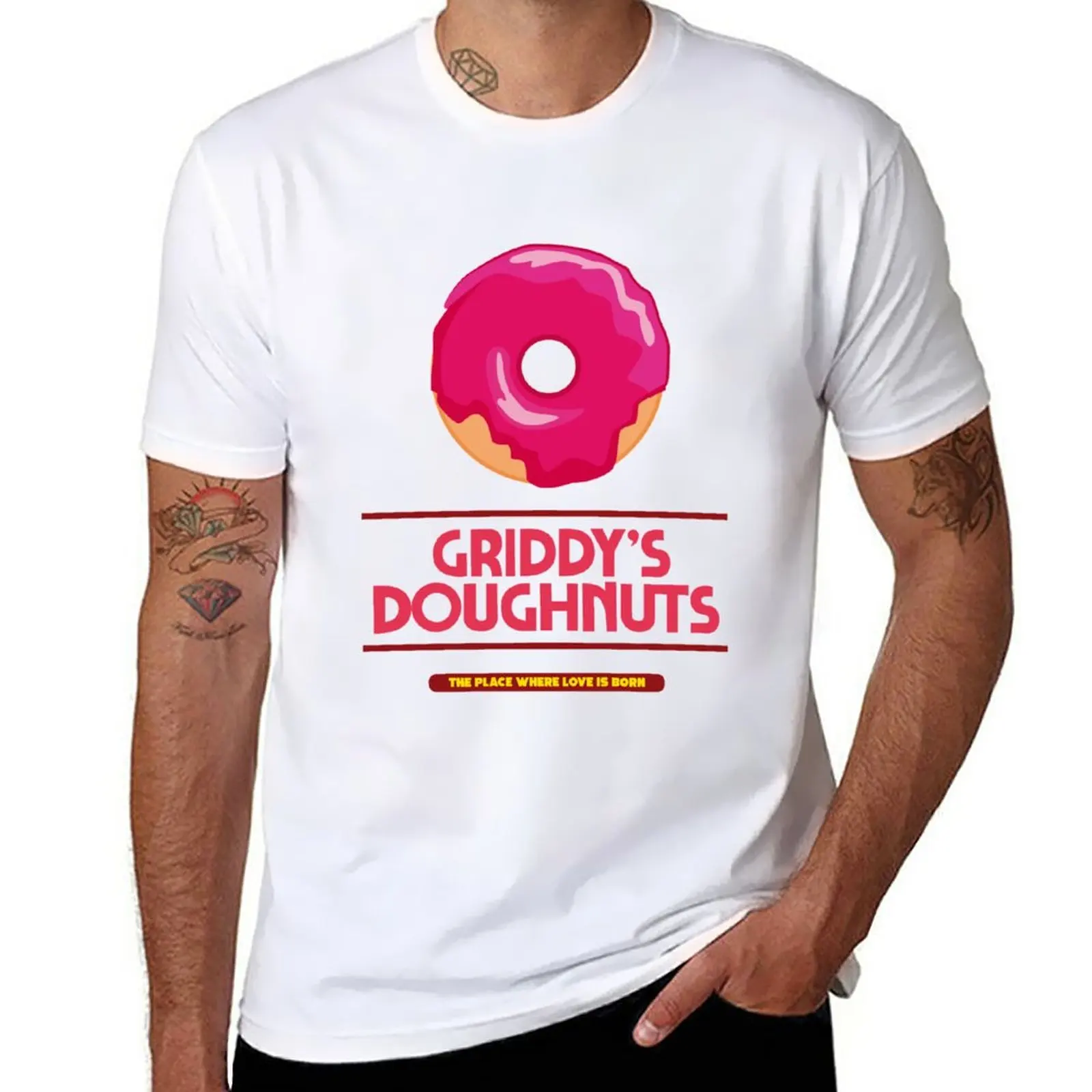 

UMBRELLA ACADEMY: GRIDDYS DOUGHNUTS T-Shirt plus sizes animal prinfor boys vintage mens t shirts casual stylish