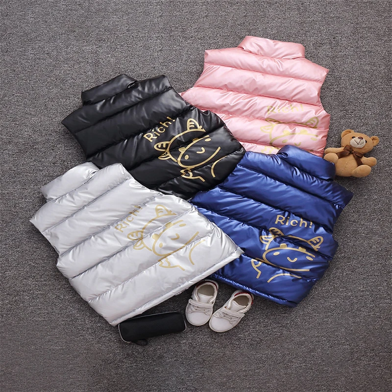 Autumn Winter Children Vest Baby Boys Girls Thicken Zipper Outerwear Kids Keep Warm Solid Color Waistcoats children vest