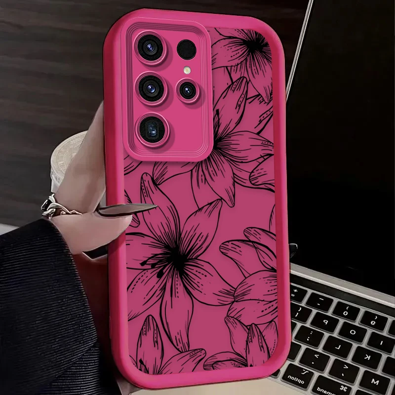 Retro Black Flower Phone Case - Stylish Protective Cover