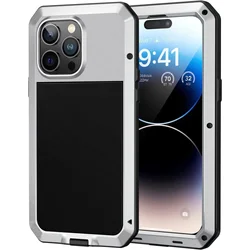 Rugged Shockproof Aluminum Metal Case with Gorilla Glass Protection - iPhone 11 Pro (Silver)