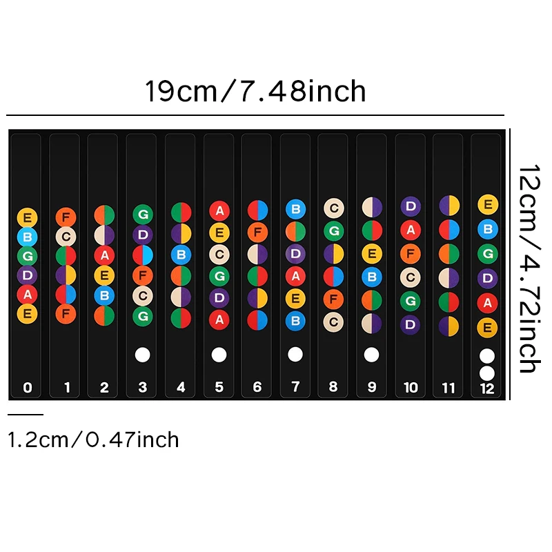 Adesivo per bilancia per chitarra Tastiera Note codificate Etichette Adesivi Principianti Autoapprendimento Guida visiva Accessori per chitarra Amanti della musica ZYF - immagine 6