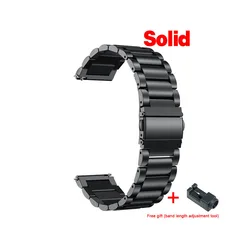 Premium 22mm Metal Watch Band - Universal Fit for Xiaomi S1 Active (Black)