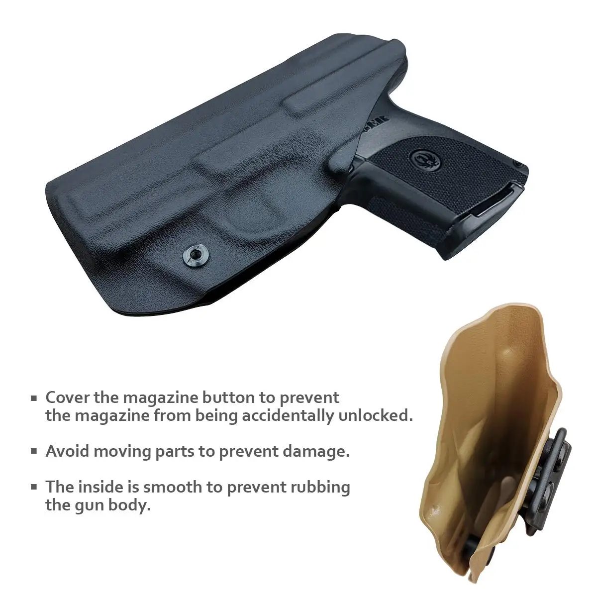 B.B.F Make Ruger SR9C Holster - Ruger SR40C Holster IWB Kydex Holster Custom Fit: Ruger SR9C / Ruger SR40C Pistol 5