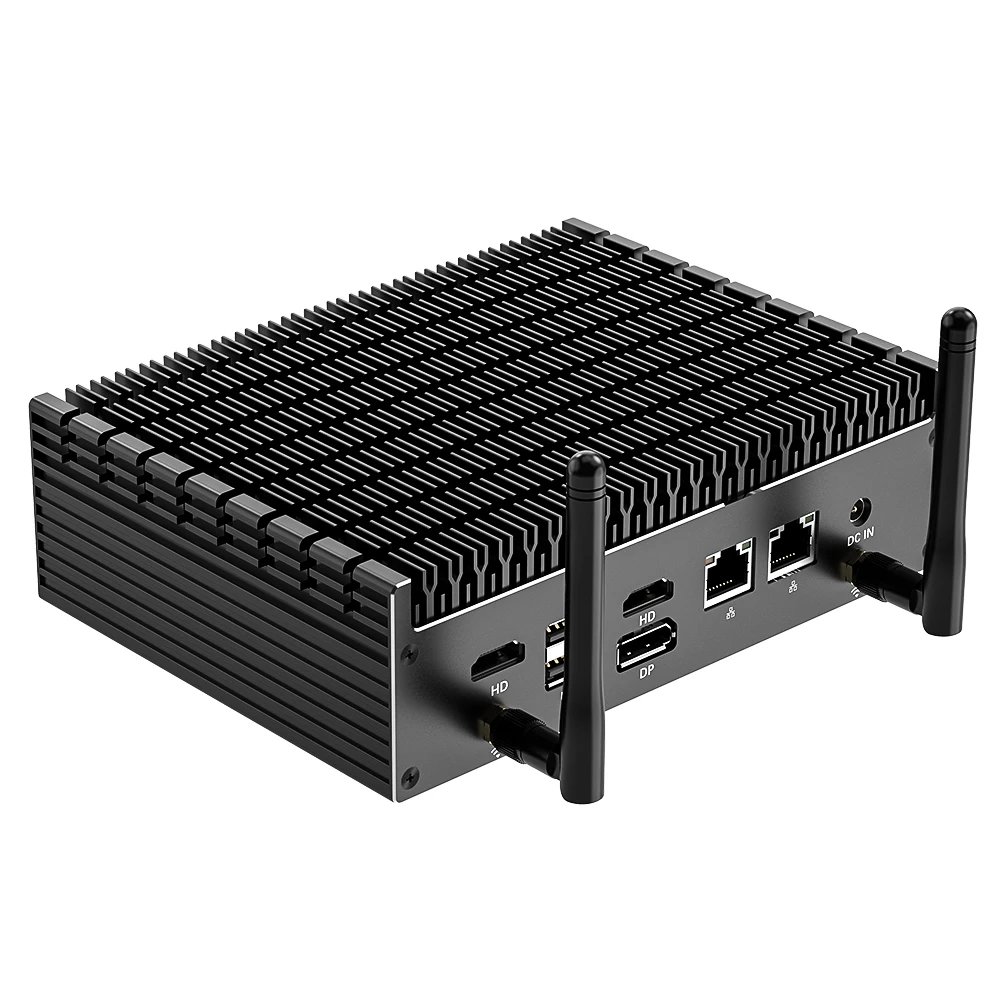 팬리스 산업용 컴퓨터 데스크탑 미니 PC, 인텔 코어 i7 1355U, i5 1335U, 메탈 케이스, 2x 기가비트 이더넷, 4xUSB3.2x HDMI, 2x USB 2.0