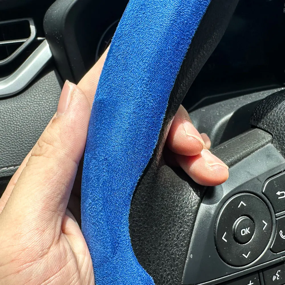 Steering Wheel Cover Suede Universal Car Steering Wheel Booster Cover Non-Slip Auto Interior Steer Protector Decoration Accessories Winter Keep warm