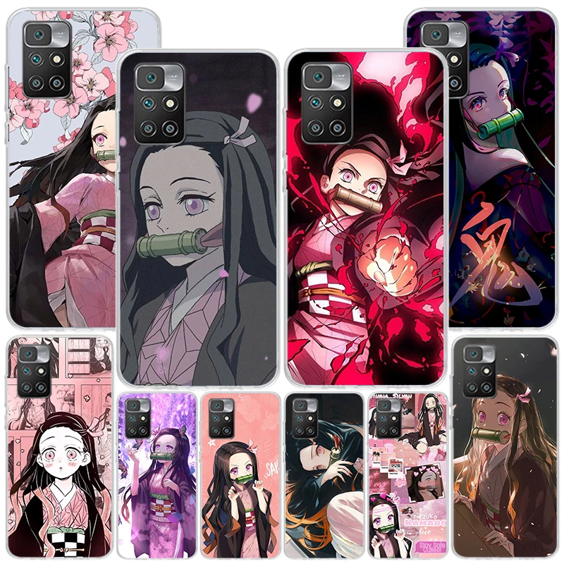 Funda de Demon Slayer para Xiaomi, carcasa de Nezuko Phnoe para Redmi 12, 12C, 10, 10A, 10C, 10X, 9, 9A, 9C, 9T, 8, 8A, 7, 7A, 6, 6A, S2, K20 Pro, K40, única