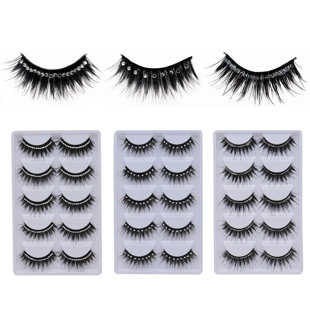 

fiber Fuffy Lashes Women Beauty Handmade Thick Long Eye Lashes False Eyelashes Eye Extension Diamond Manga Lashes