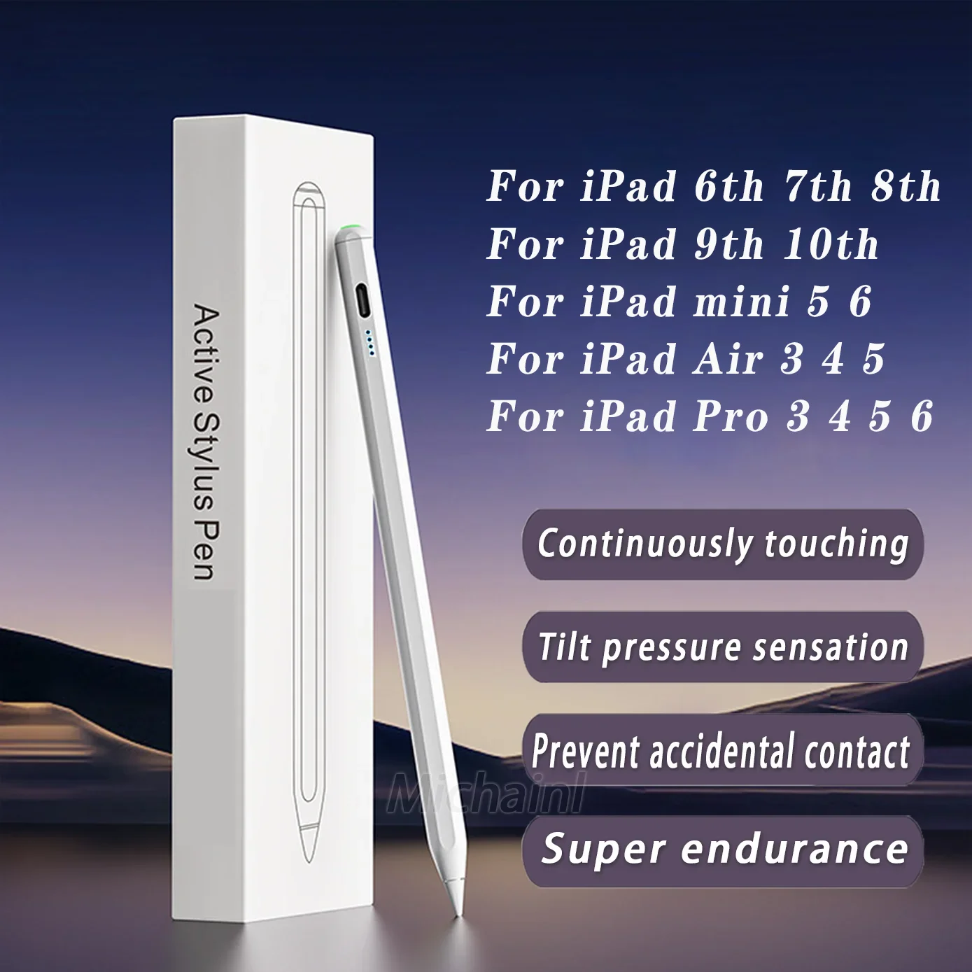 Matita Per Ipad 2018-2023 Penna Stilo Per Ipad Pro 11 12.9 Air 4/5 7/8/9/10Th Mini 5 6, Per Ipad Pencil Con Palm Rejection