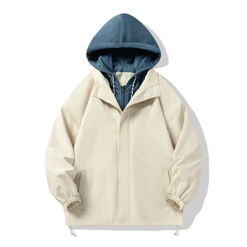 Two-piece Jacket Men's Spring and Autumn Hong Kong Style Loose Fashion Brand Cargo Wear Hooded Couple Dressed Men's Clothing