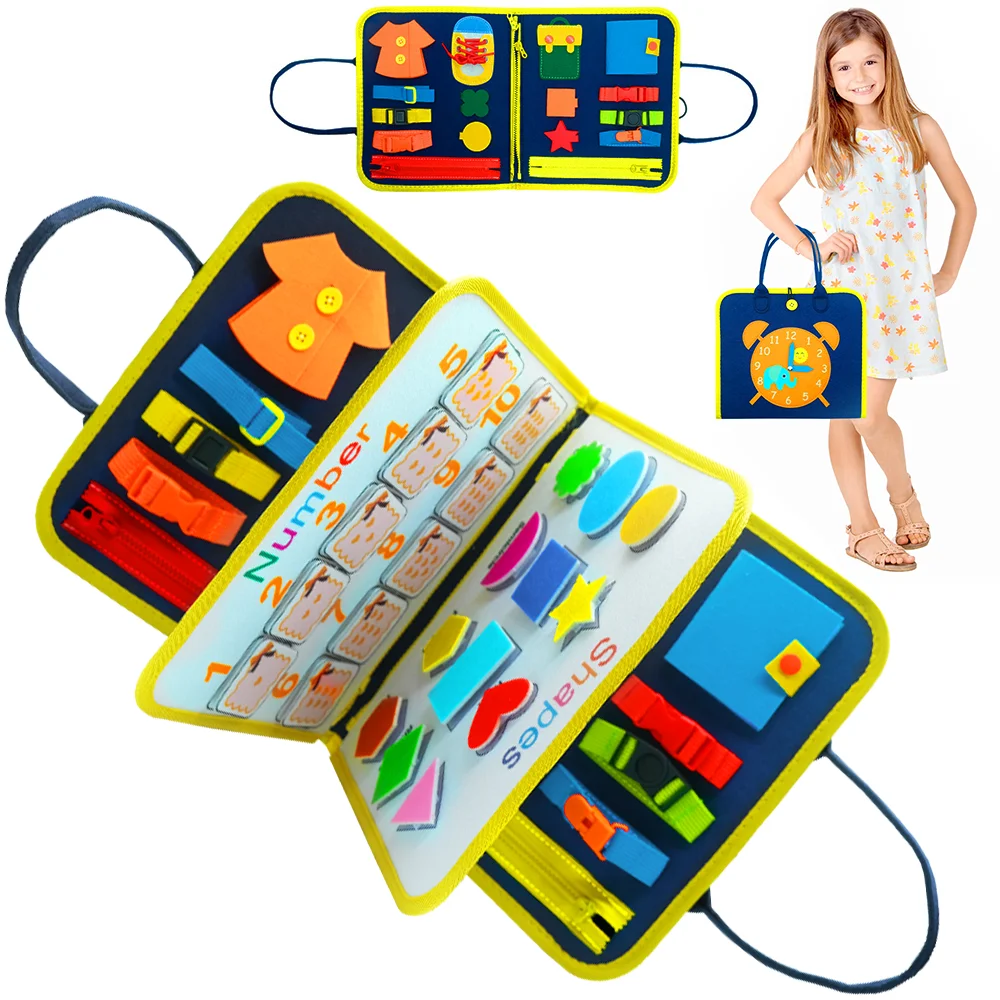 Multiple Themes Busy Books for Toddlers Montessori Baby Busy Board Felt Children Hand Autism Toys Preschool Sensory Learning Toy 3