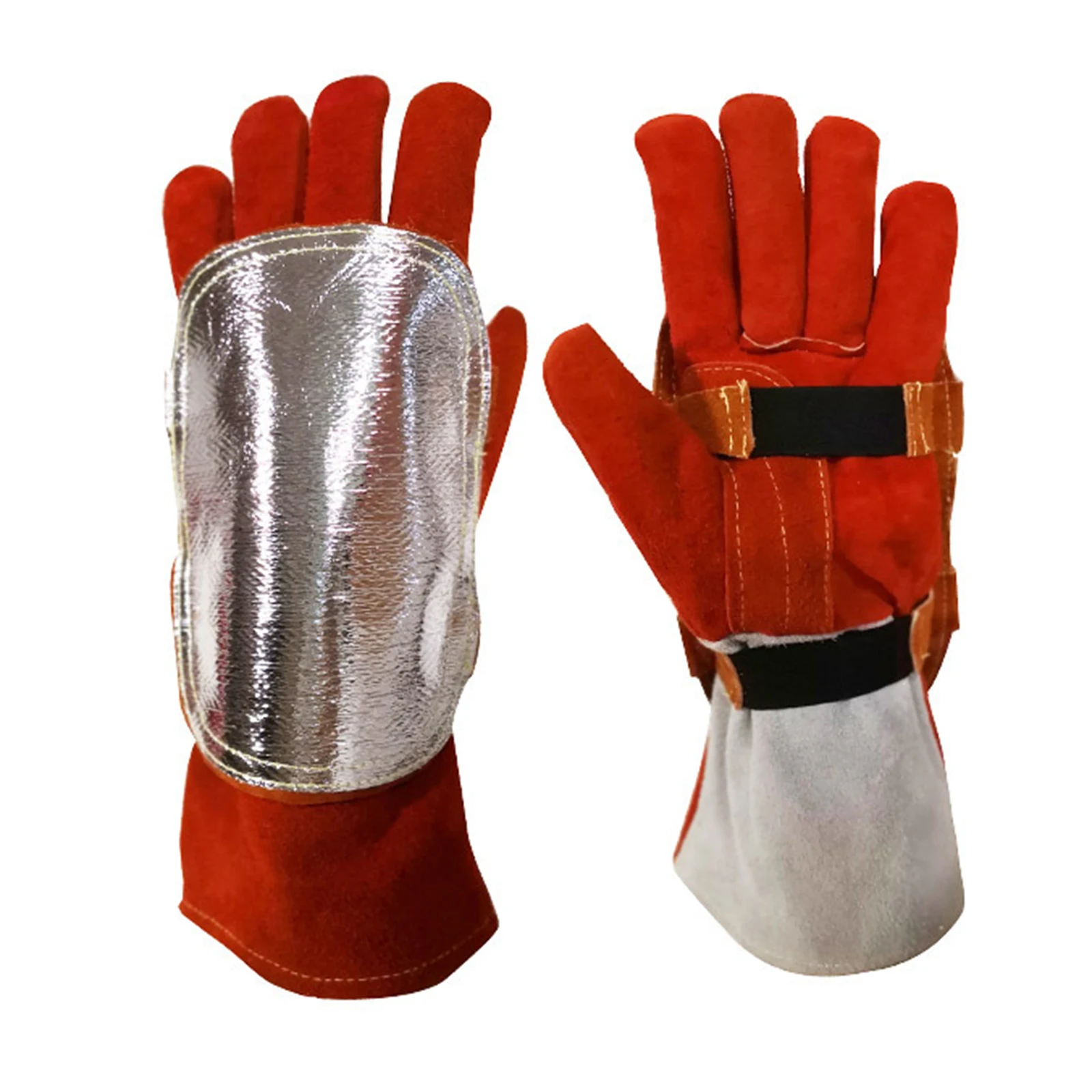 Fireproof Gloves Pad Welding Hand Pad Welding Glove Heat Shield work gloves protective gloves flame retardant gloves For Cutting Camping Welder Furnace Metal Smelting