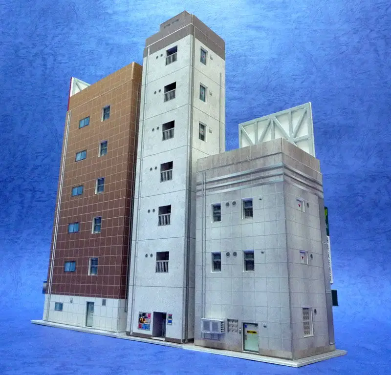 1:150 scale scene N-Scale Japanese Building Diorama 3D Paper Model DIY Handmade Ornaments 3 commercial buildings
