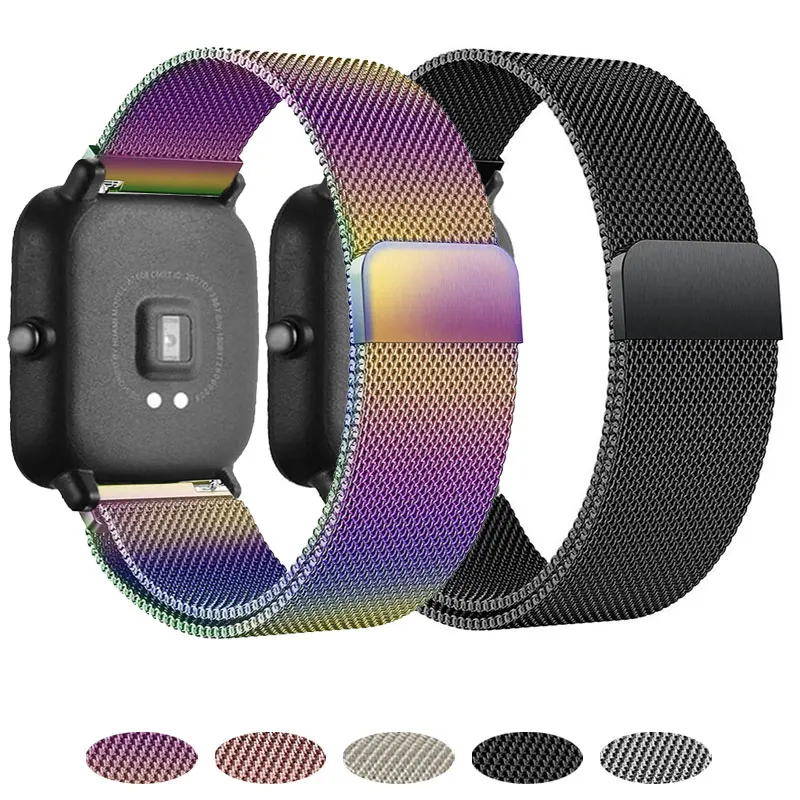 

Milanese loop For Amazfit GTS/GTR-4-3-2-2e-Mini-Pro/stratos 3 Metal Bracelet 20mm 22mm watch band for Amazfit bip-U-S-lite strap