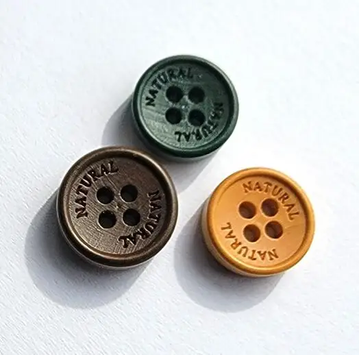 20개/세트 크기:11.5mm/12.5mm 천연 각인 나무 단추 원형 단추 여성 셔츠 가디건 수제 액세서리 (SSA-3886)