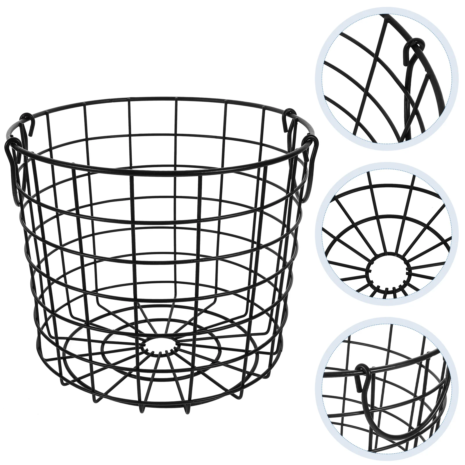 

Binaural Simple Iron Mesh Dirty Clothes Basket Hamper Nursery Storage with Handle