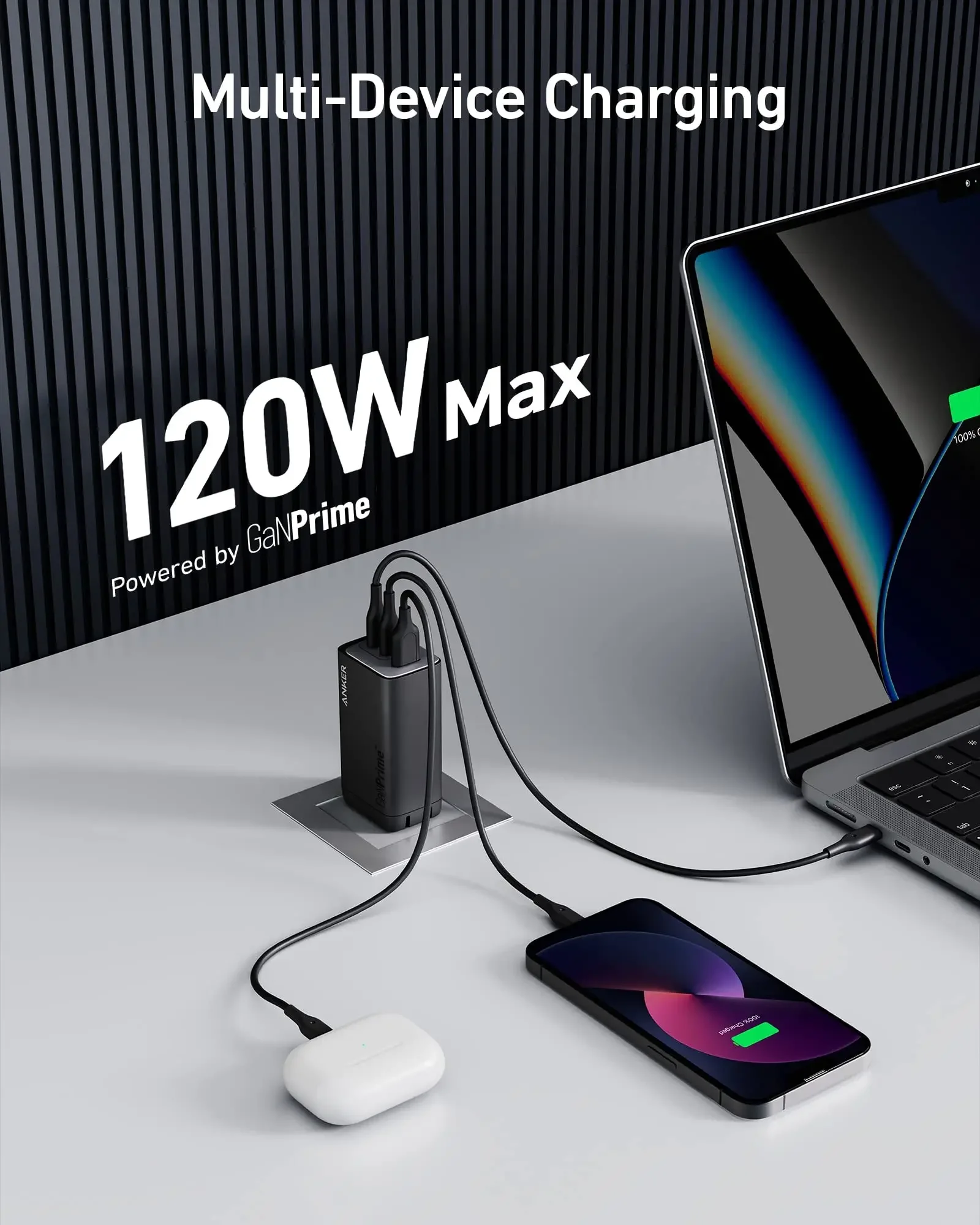 Anker 737充電器ガンプライム120w、pps 3ポート高速コンパクト