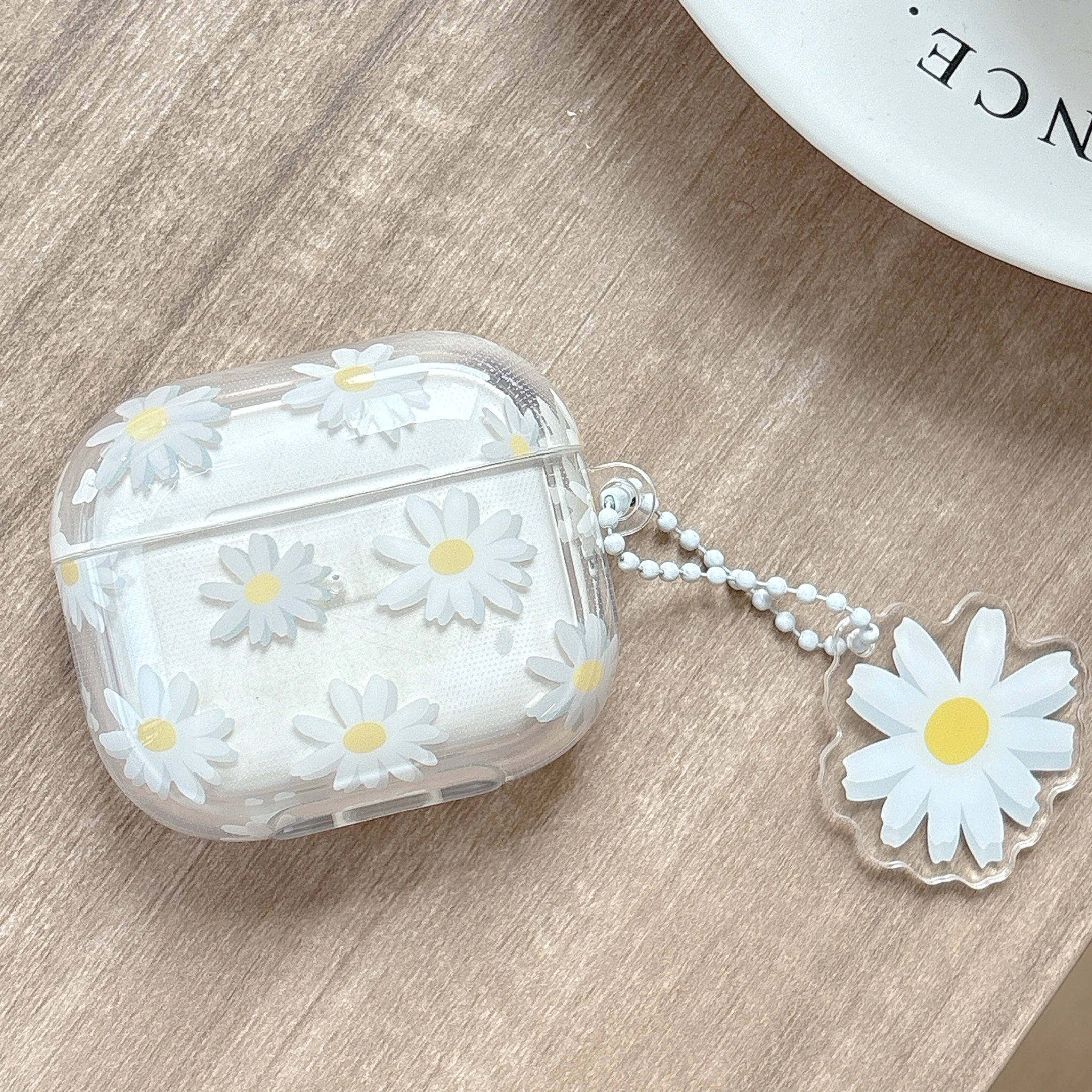 Wireless Bluetooth Earphone Case with TPU Flower Pattern Design